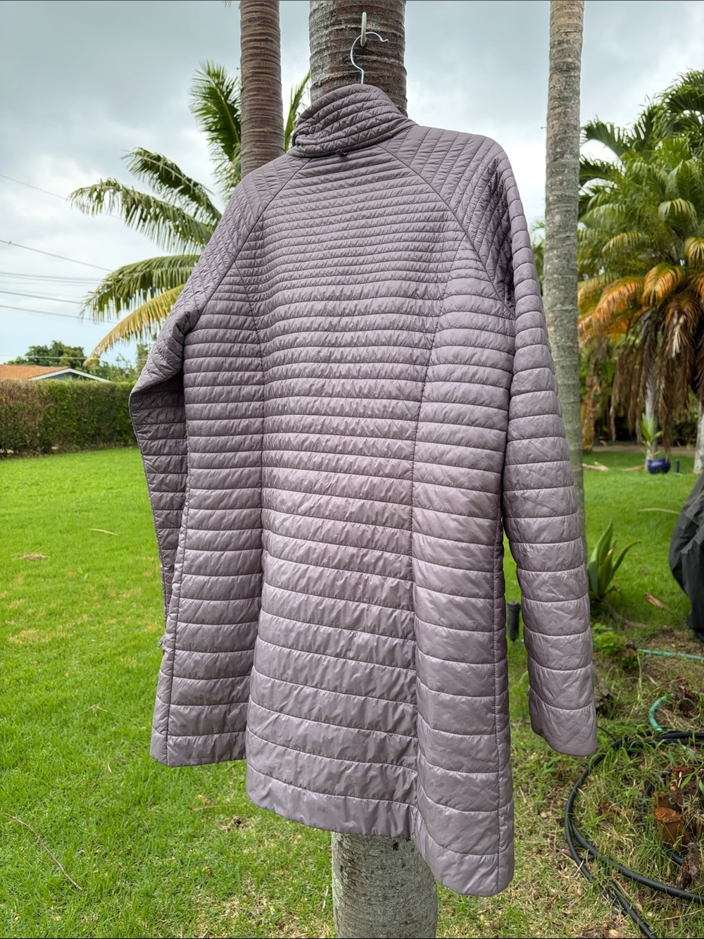 Patagonia Quilted Lightweight Long Puffer Jacket in Purple Gray - Picture 10 of 10